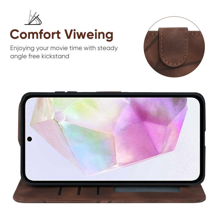 For Samsung Galaxy A36 / A56 5G Skin Feel Geometric Lines Leather Phone Case