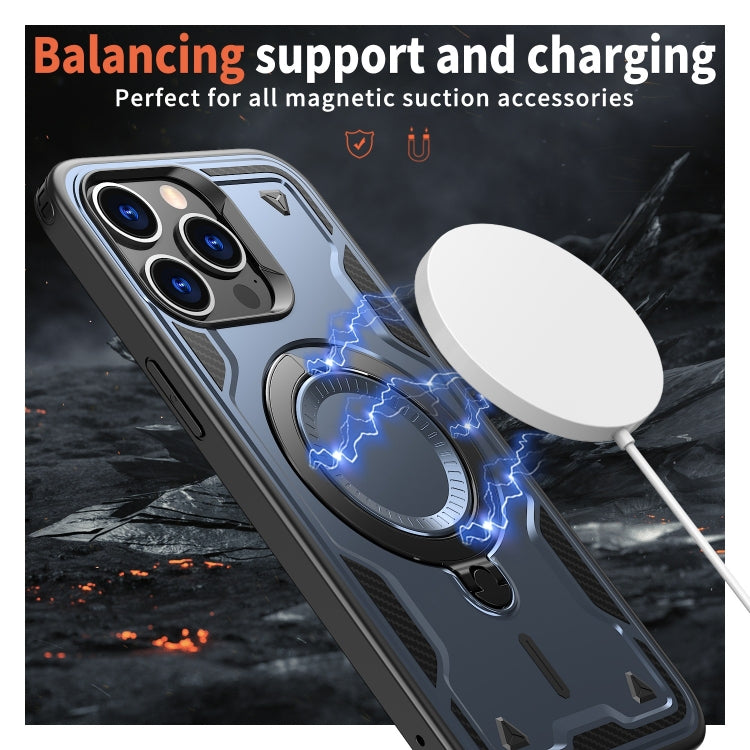 For iPhone 14 Pro Max PC Hybrid TPU Armor MagSafe Ring Holder Phone Case