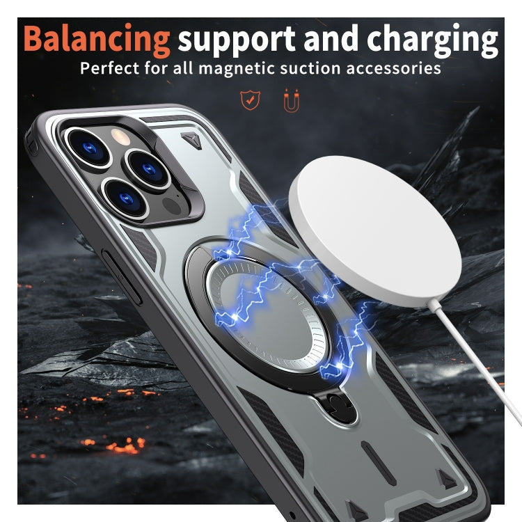 For iPhone 13 Pro PC Hybrid TPU Armor MagSafe Ring Holder Phone Case