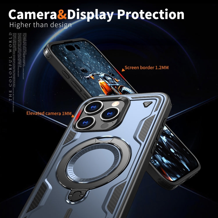 For iPhone 13 Pro PC Hybrid TPU Armor MagSafe Ring Holder Phone Case
