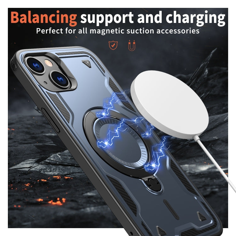 For iPhone 13 PC Hybrid TPU Armor MagSafe Ring Holder Phone Case