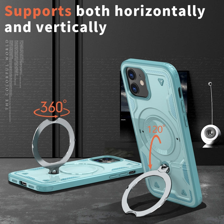 For iPhone 12 PC Hybrid TPU Armor MagSafe Ring Holder Phone Case