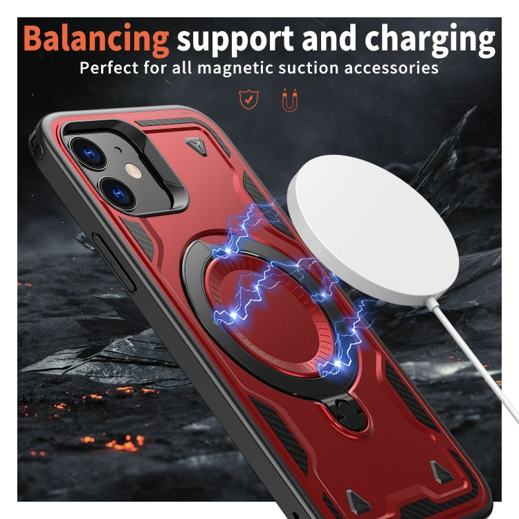 For iPhone 12 PC Hybrid TPU Armor MagSafe Ring Holder Phone Case