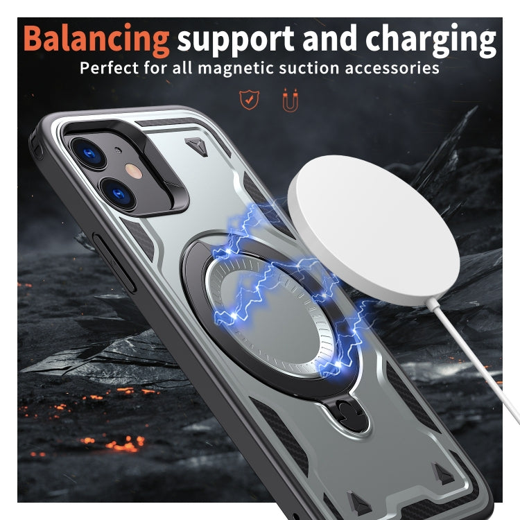 For iPhone 12 PC Hybrid TPU Armor MagSafe Ring Holder Phone Case
