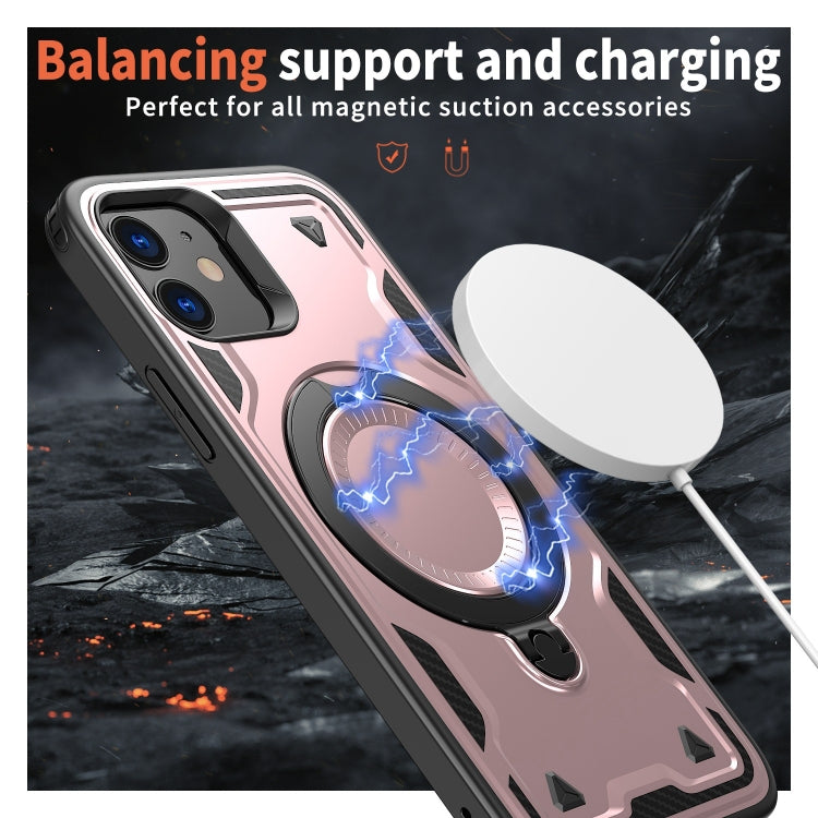 For iPhone 12 PC Hybrid TPU Armor MagSafe Ring Holder Phone Case