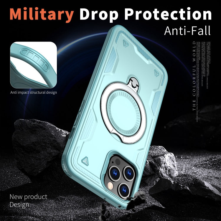For iPhone 12 Pro Max PC Hybrid TPU Armor MagSafe Ring Holder Phone Case