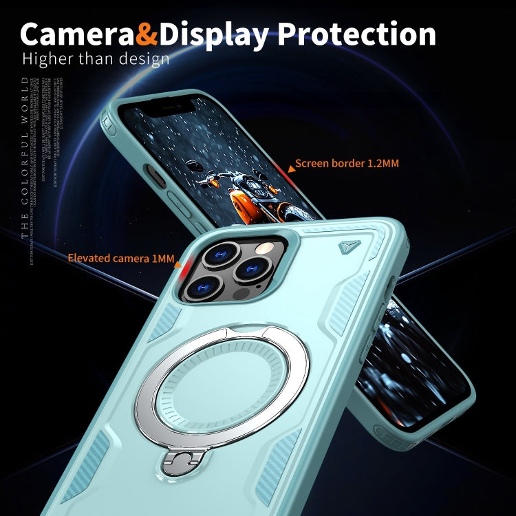 For iPhone 12 Pro Max PC Hybrid TPU Armor MagSafe Ring Holder Phone Case