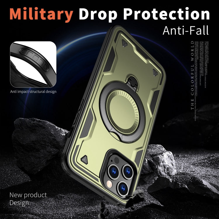 For iPhone 12 Pro Max PC Hybrid TPU Armor MagSafe Ring Holder Phone Case