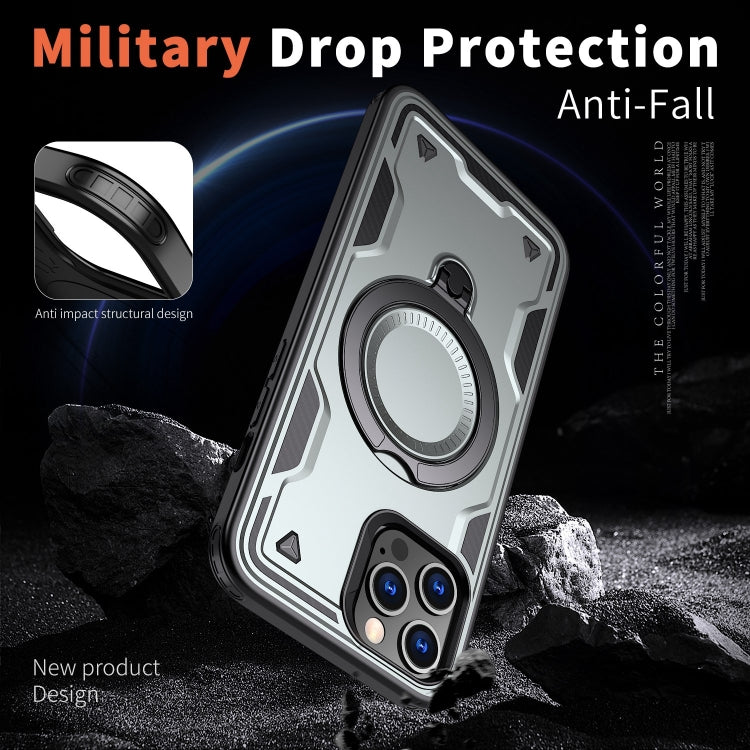 For iPhone 12 Pro Max PC Hybrid TPU Armor MagSafe Ring Holder Phone Case