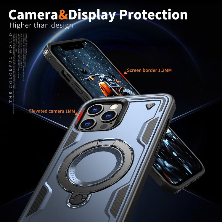 For iPhone 12 Pro Max PC Hybrid TPU Armor MagSafe Ring Holder Phone Case