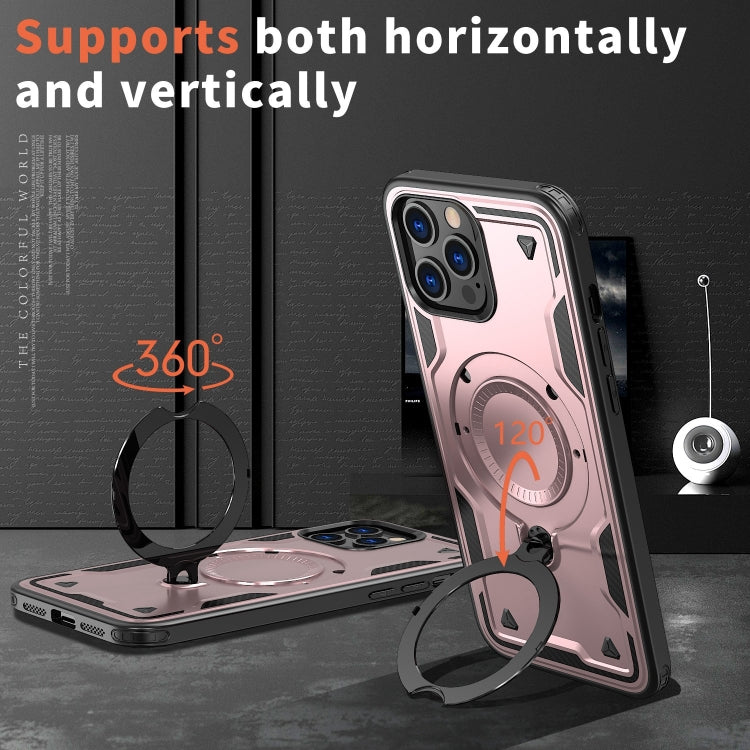 For iPhone 12 Pro Max PC Hybrid TPU Armor MagSafe Ring Holder Phone Case