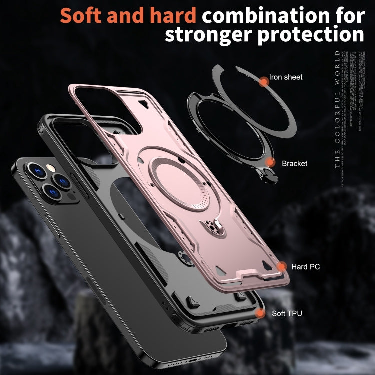 For iPhone 12 Pro Max PC Hybrid TPU Armor MagSafe Ring Holder Phone Case