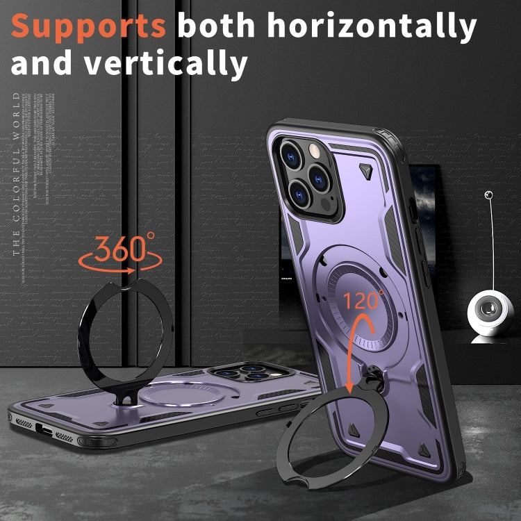 For iPhone 12 Pro Max PC Hybrid TPU Armor MagSafe Ring Holder Phone Case