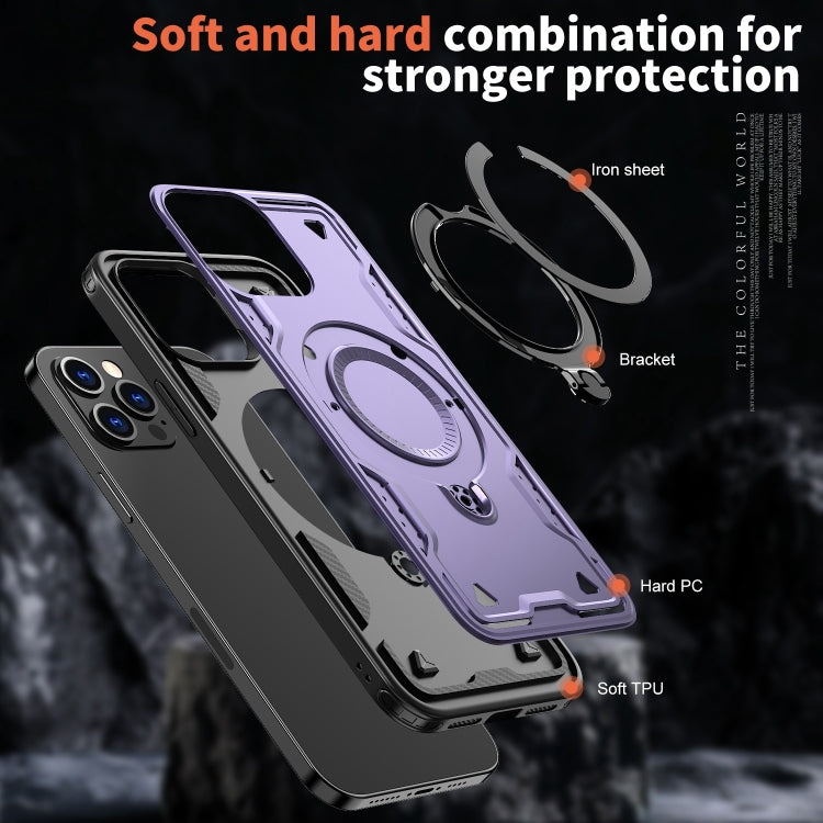 For iPhone 12 Pro Max PC Hybrid TPU Armor MagSafe Ring Holder Phone Case