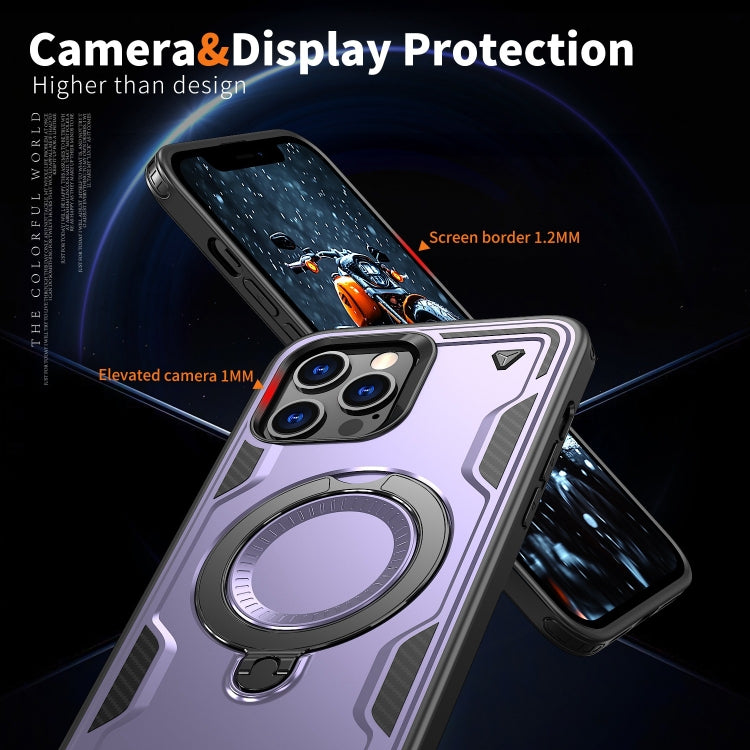 For iPhone 12 Pro Max PC Hybrid TPU Armor MagSafe Ring Holder Phone Case