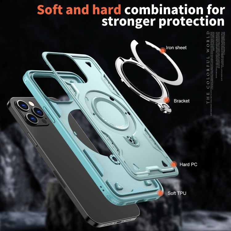For iPhone 12 Pro PC Hybrid TPU Armor MagSafe Ring Holder Phone Case