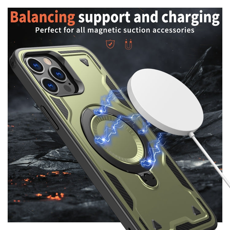 For iPhone 12 Pro PC Hybrid TPU Armor MagSafe Ring Holder Phone Case