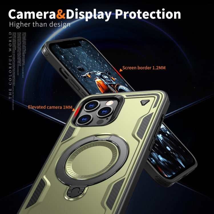For iPhone 12 Pro PC Hybrid TPU Armor MagSafe Ring Holder Phone Case