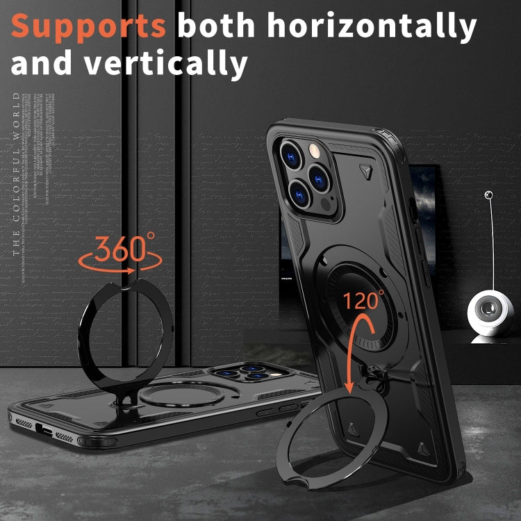 For iPhone 12 Pro PC Hybrid TPU Armor MagSafe Ring Holder Phone Case