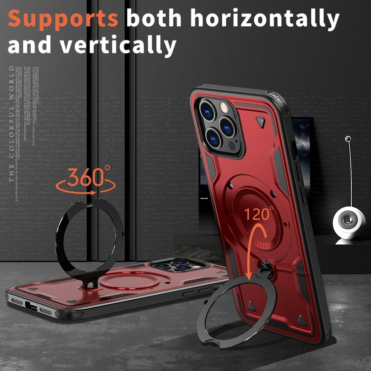 For iPhone 12 Pro PC Hybrid TPU Armor MagSafe Ring Holder Phone Case