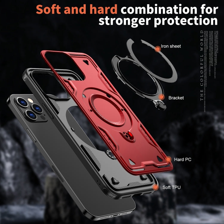 For iPhone 12 Pro PC Hybrid TPU Armor MagSafe Ring Holder Phone Case
