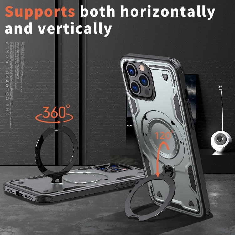 For iPhone 12 Pro PC Hybrid TPU Armor MagSafe Ring Holder Phone Case