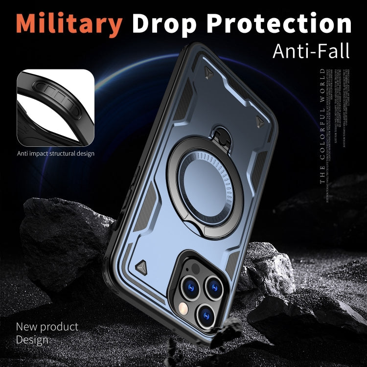 For iPhone 12 Pro PC Hybrid TPU Armor MagSafe Ring Holder Phone Case