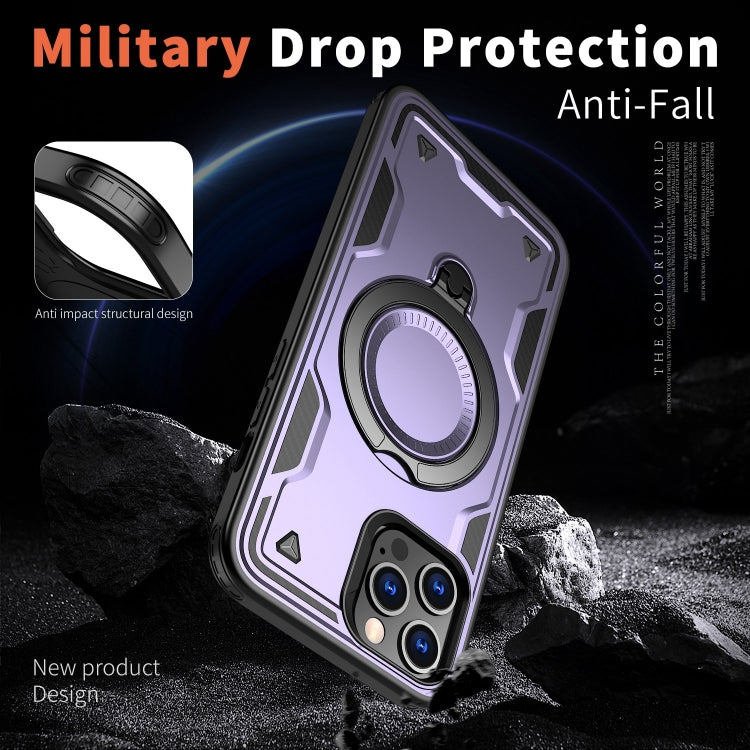 For iPhone 12 Pro PC Hybrid TPU Armor MagSafe Ring Holder Phone Case