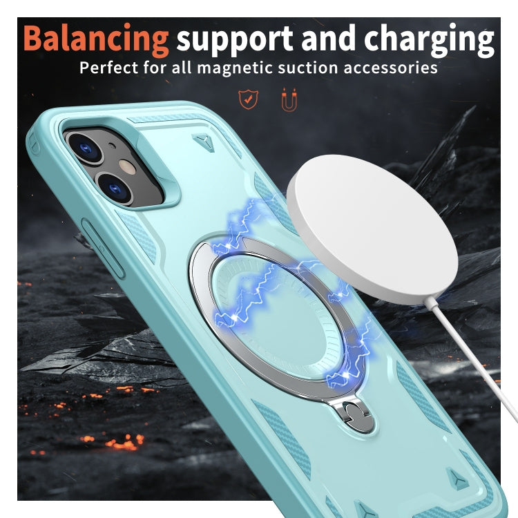 For iPhone 11 PC Hybrid TPU Armor MagSafe Ring Holder Phone Case