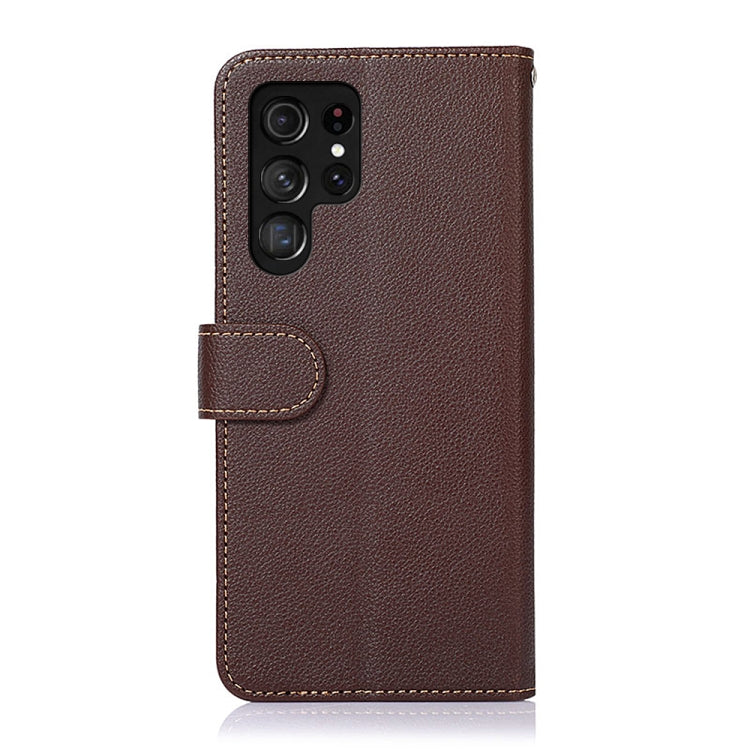 For Samsung Galaxy S25 Ultra KHAZNEH Litchi Texture Leather RFID Phone Case