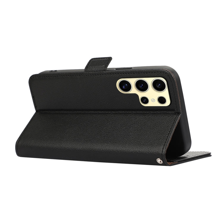 For Samsung Galaxy S25 Ultra ABEEL Side-Magnetic Litchi Pattern Leather RFID Phone Case