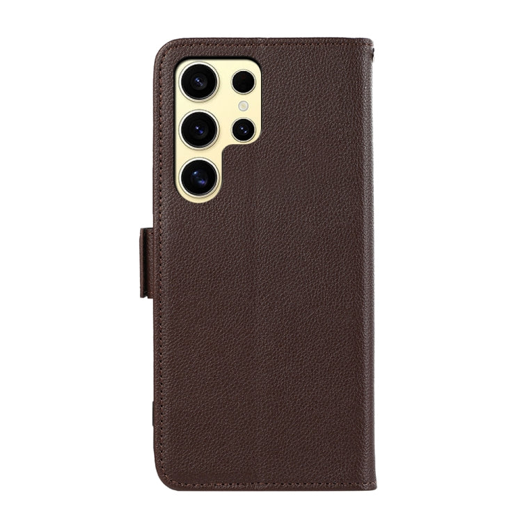 For Samsung Galaxy S25 Ultra ABEEL Side-Magnetic Litchi Pattern Leather RFID Phone Case