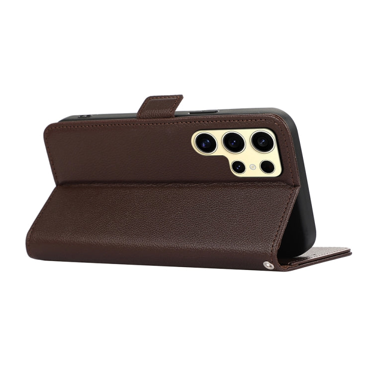 For Samsung Galaxy S25 Ultra ABEEL Side-Magnetic Litchi Pattern Leather RFID Phone Case