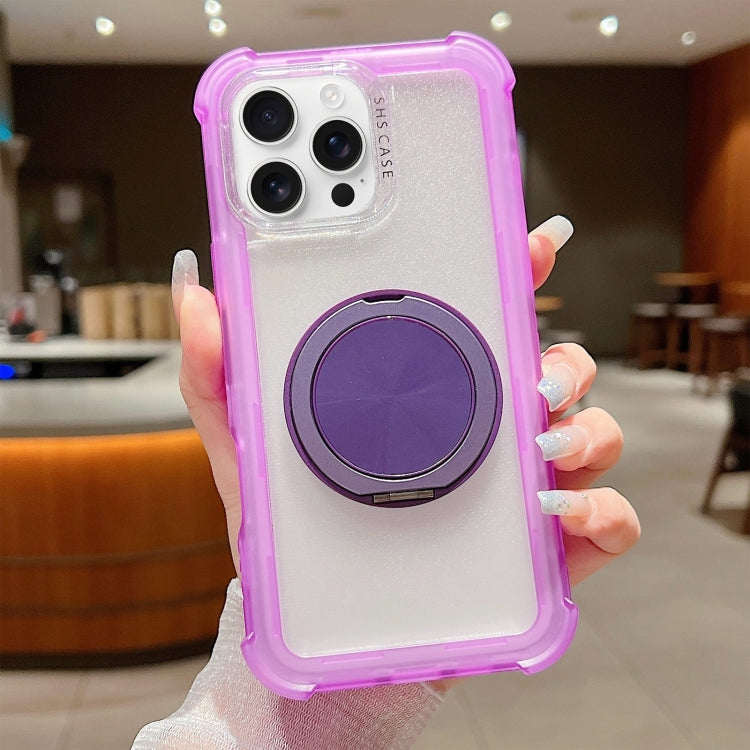 For iPhone 16 Pro Matte TPU Hybrid PC 3-in-1 MagSafe Holder Phone Case
