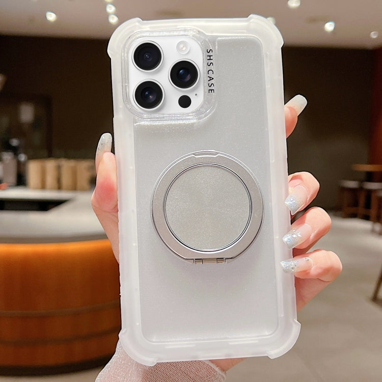 For iPhone 16 Pro Matte TPU Hybrid PC 3-in-1 MagSafe Holder Phone Case