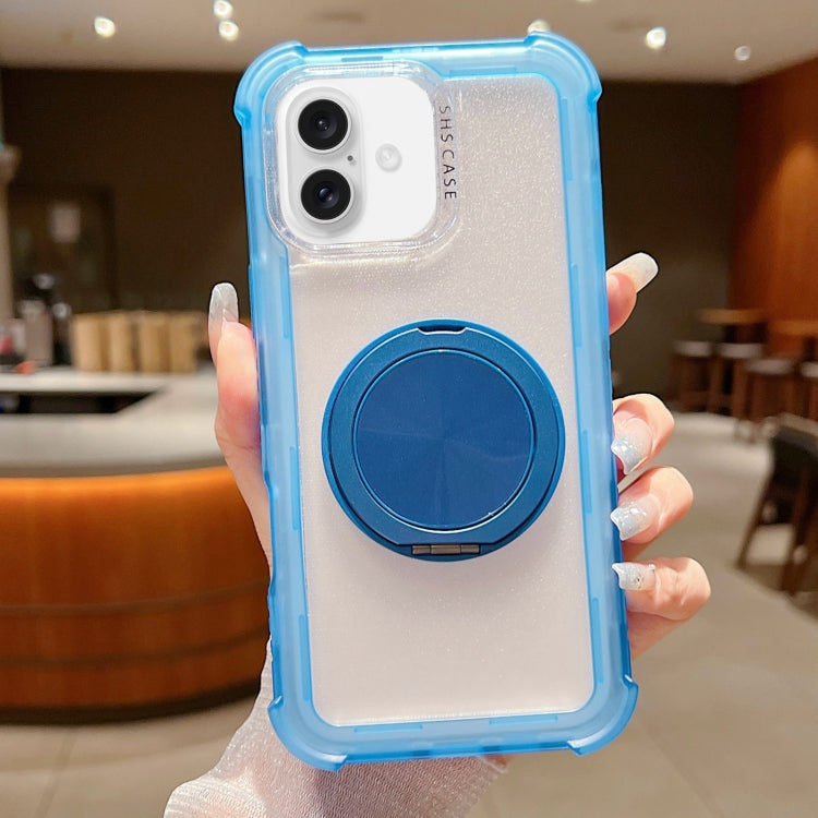 For iPhone 16 Plus Matte TPU Hybrid PC 3-in-1 MagSafe Holder Phone Case