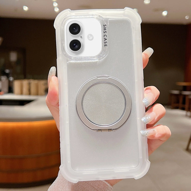 For iPhone 16 Plus Matte TPU Hybrid PC 3-in-1 MagSafe Holder Phone Case