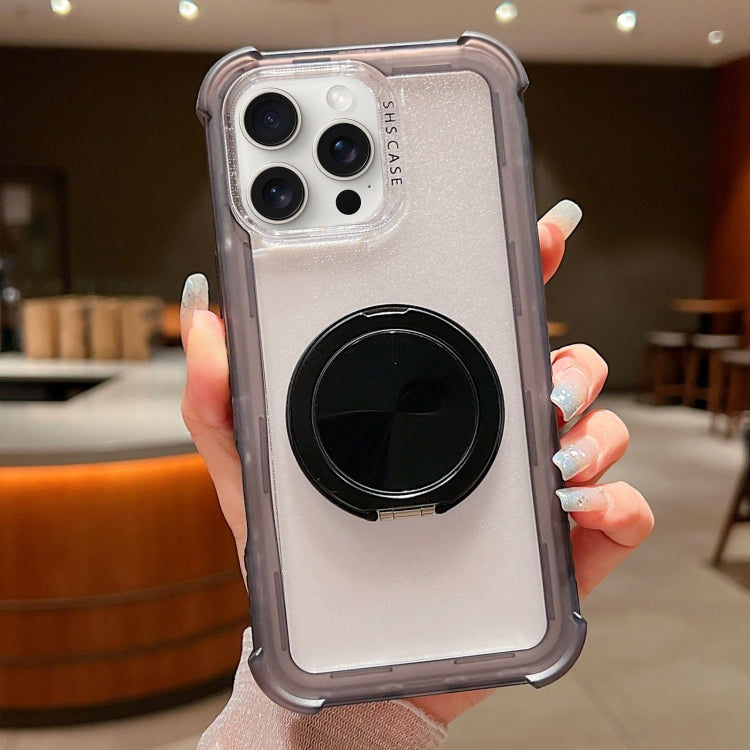 For iPhone 15 Pro Matte TPU Hybrid PC 3-in-1 MagSafe Holder Phone Case