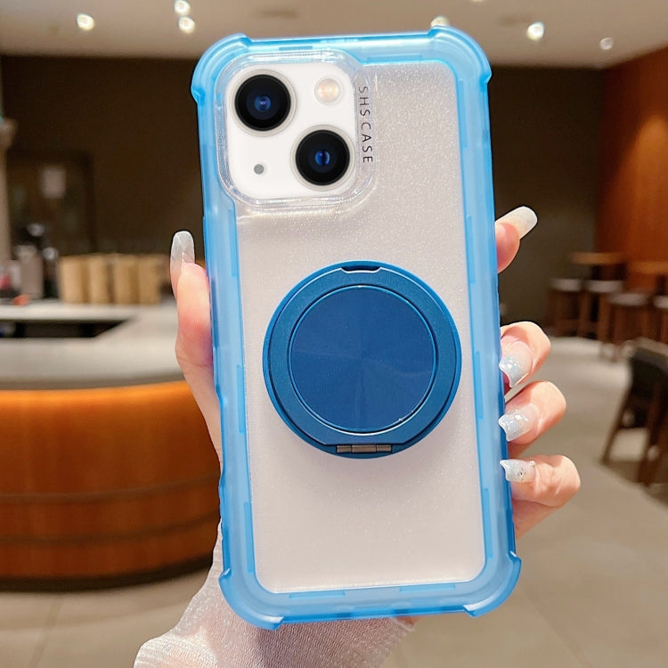 For iPhone 14 Matte TPU Hybrid PC 3-in-1 MagSafe Holder Phone Case