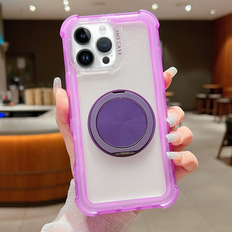 For iPhone 14 Pro Max Matte TPU Hybrid PC 3-in-1 MagSafe Holder Phone Case