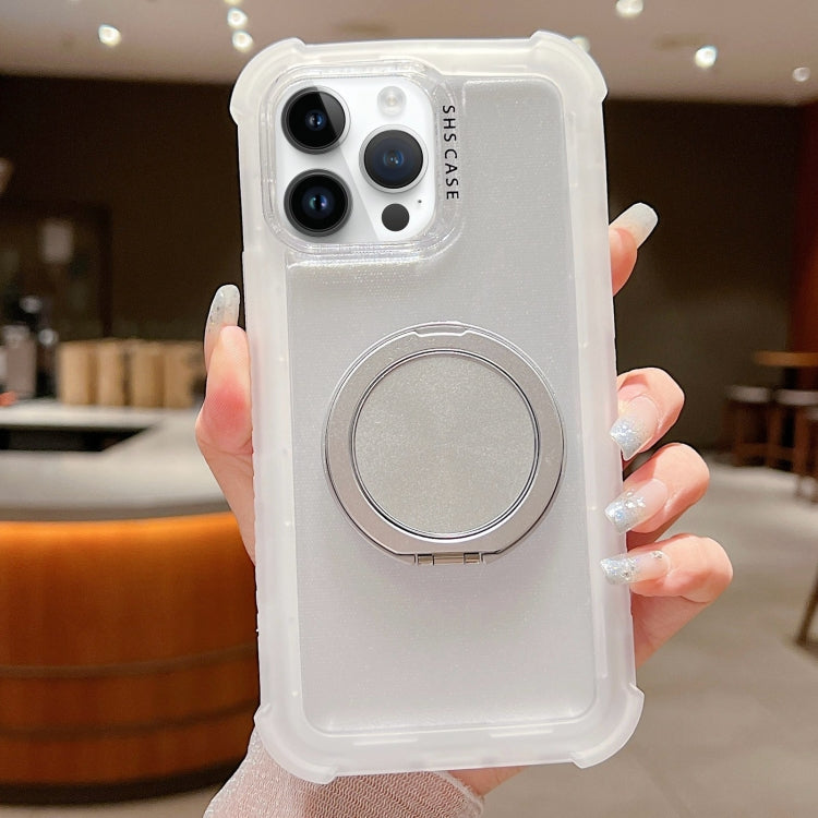 For iPhone 14 Pro Max Matte TPU Hybrid PC 3-in-1 MagSafe Holder Phone Case