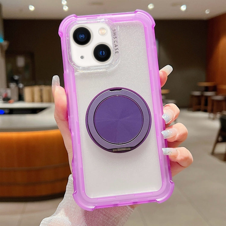 For iPhone 13 Matte TPU Hybrid PC 3-in-1 MagSafe Holder Phone Case