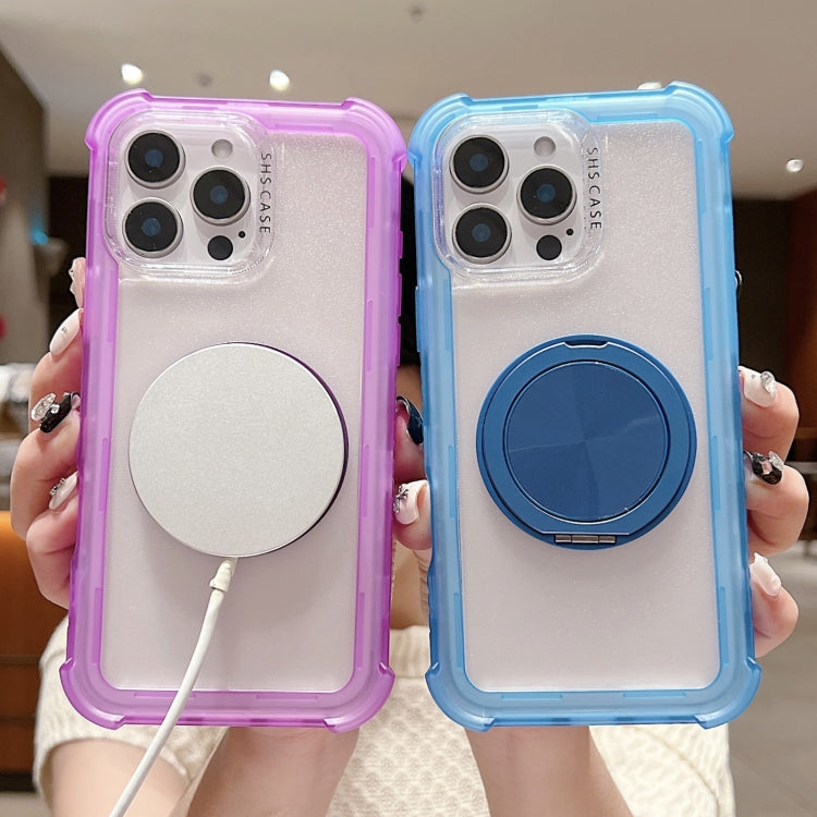 For iPhone 16 Plus Matte TPU Hybrid PC 3-in-1 MagSafe Holder Phone Case