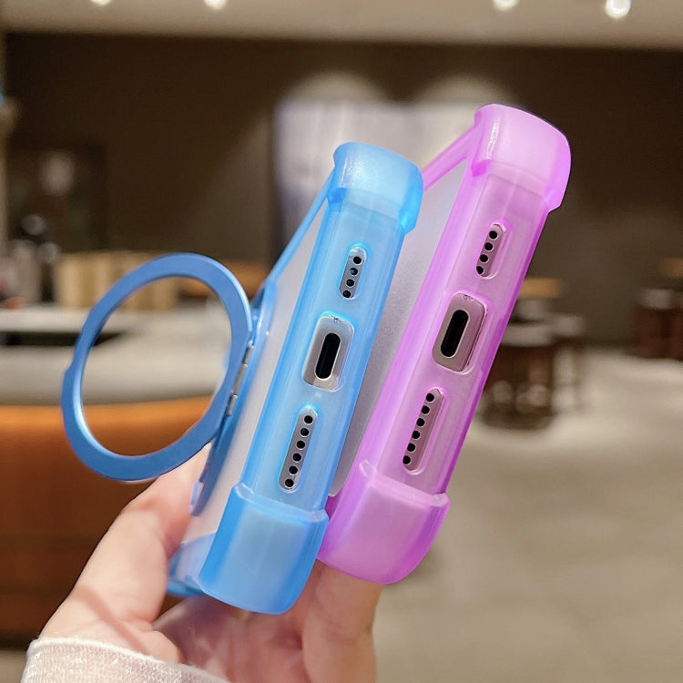 For iPhone 16 Plus Matte TPU Hybrid PC 3-in-1 MagSafe Holder Phone Case