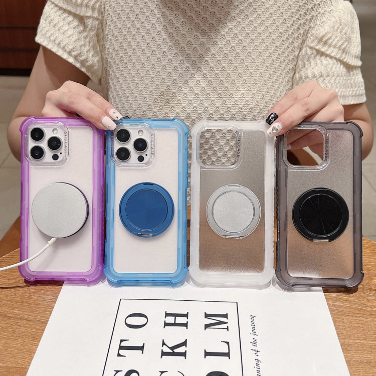 For iPhone 16 Plus Matte TPU Hybrid PC 3-in-1 MagSafe Holder Phone Case