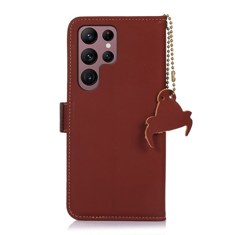 For Samsung Galaxy S25 Ultra Genuine Leather Magnetic RFID Leather Phone Case