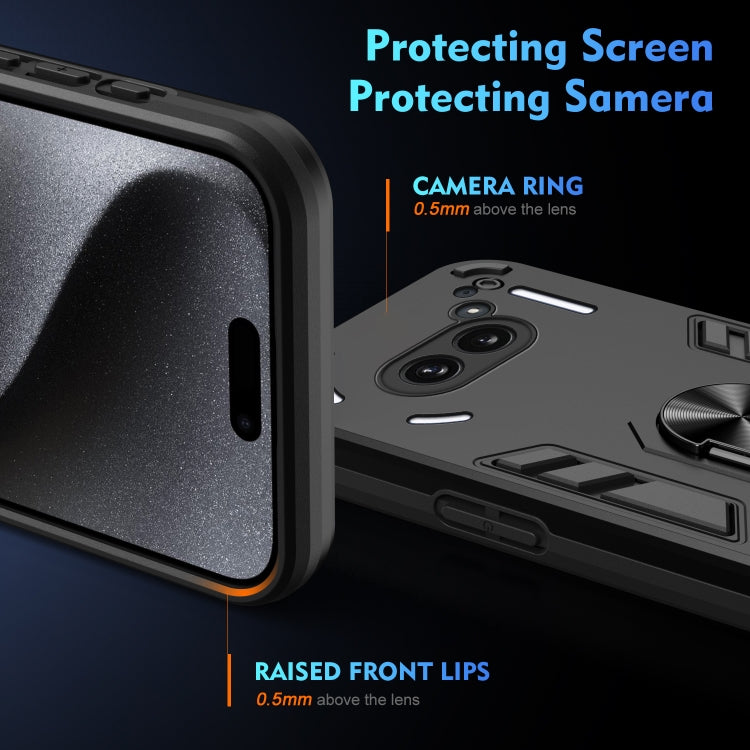 For Nothing Phone 2a Shockproof Metal Ring Holder Phone Case