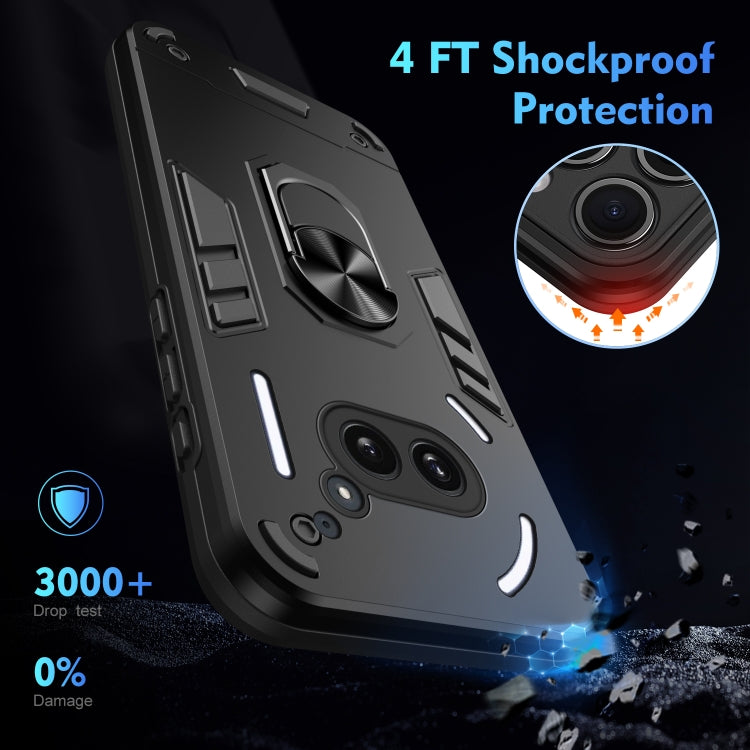 For Nothing Phone 2a Shockproof Metal Ring Holder Phone Case