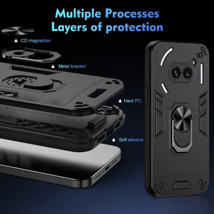 For Nothing Phone 2a Shockproof Metal Ring Holder Phone Case