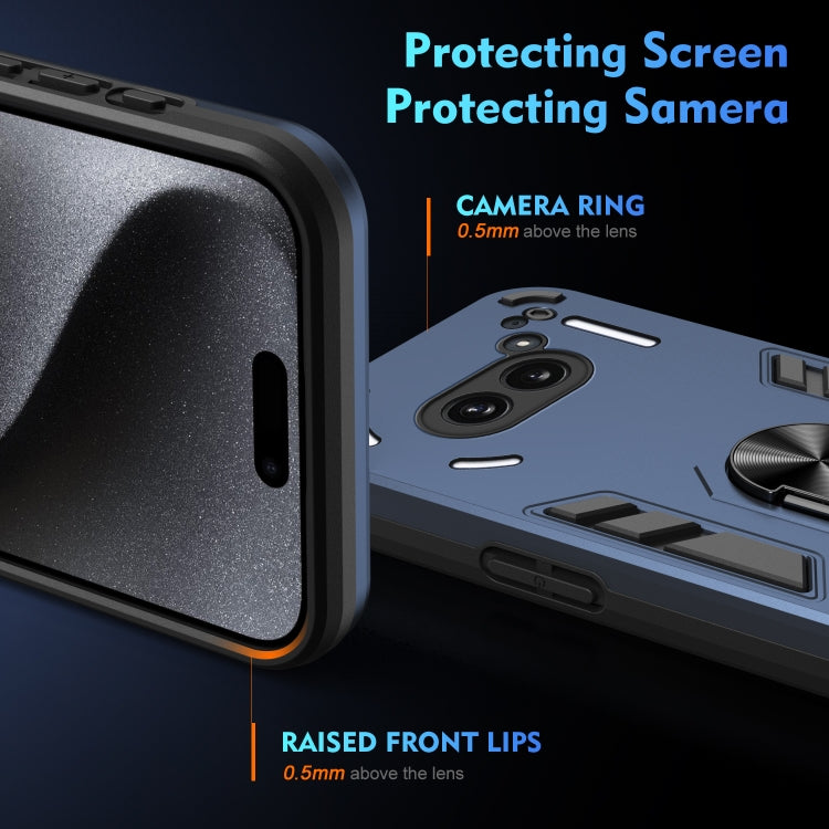 For Nothing Phone 2a Shockproof Metal Ring Holder Phone Case